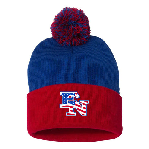 East Newton Baseball | Pom-Pom Cuffed Beanie | A214