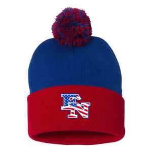 East Newton Baseball | Pom-Pom Cuffed Beanie | A214