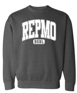 Repmo Baseball Club 2024 | Large REPMO on Front | 1566 Comfort Colors sweatshirt