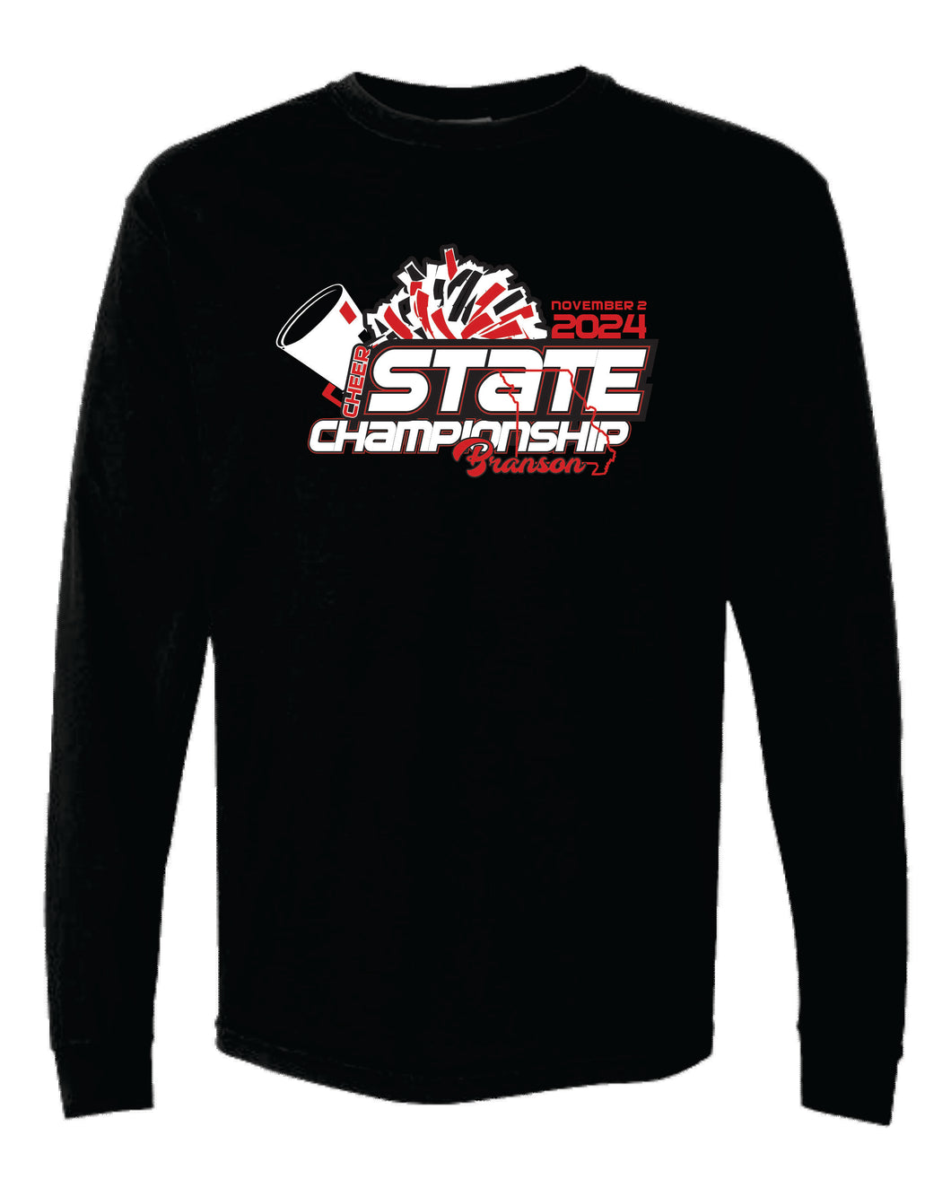 Branson Comp Cheer State Black Long Sleeve A138 Creator Designs
