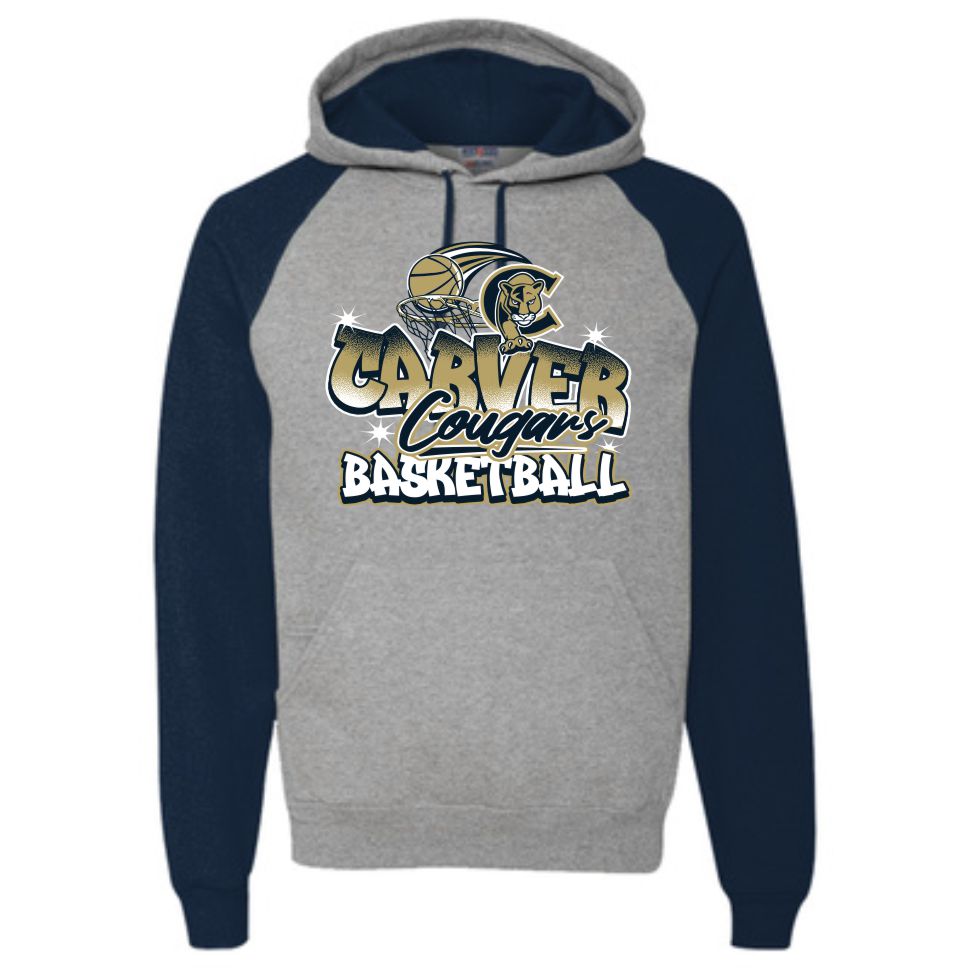 Carver Girls Basketball | Colorblock Raglan Hoodie | A507