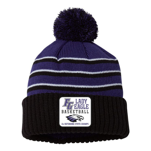 Fair Grove Lady Eagle Basketball | Pom Cuffed Beanie | Purple | A150