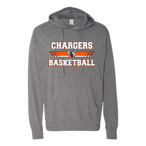 Lighthouse Chargers Basketball Fanwear | Diagonal Lines Lightweight Hooded T-Shirt | A174