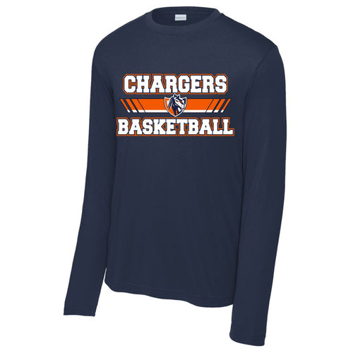 Lighthouse Chargers Basketball Fanwear | Diagonal Lines Competitor Long Sleeve T-Shirt | A174