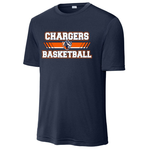 Lighthouse Chargers Basketball Fanwear | Diagonal Lines Competitor Short Sleeve T-Shirt | A174