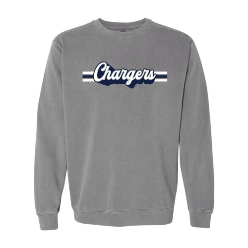 Lighthouse Chargers Basketball Fanwear | Retro Stripes Comfort Color Crewneck | A174