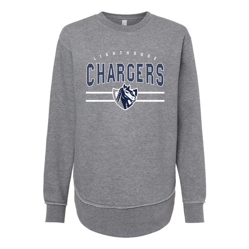 Lighthouse Chargers Basketball Fanwear | Warhorse Lines Women's Fleece Crewneck | A174