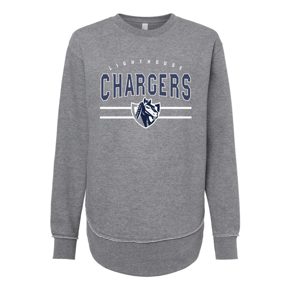 Lighthouse Chargers Basketball Fanwear | Warhorse Lines Women's Fleece Crewneck | A174