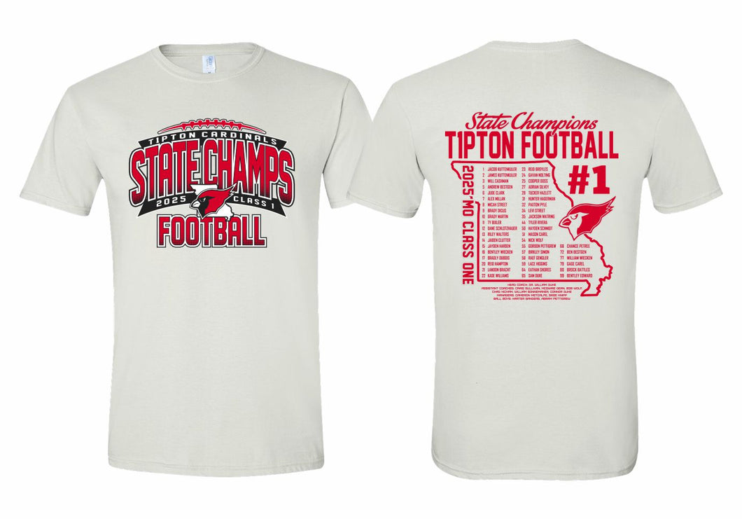Tipton Football State Champs 2025 | Short Sleeve Tee | A494