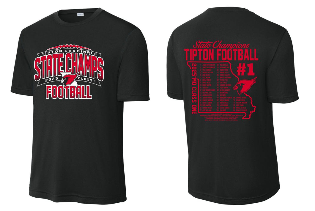 Tipton Football State Champs 2025 | Moisture Wicking Tee | A494
